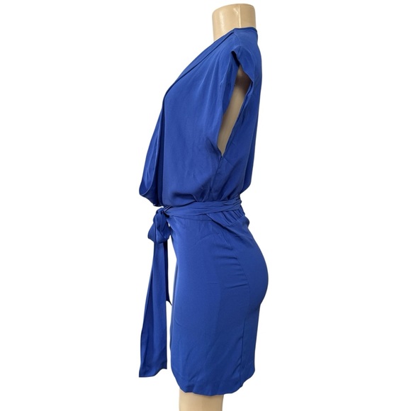 DVF Diane Von Furstenberg REARA Sleeveless Silk‎ Mini Dress Olympic Blue Size 0 - Picture 5 of 15